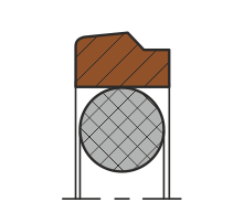 Уплотнение поршня QP08-E (K08-E)